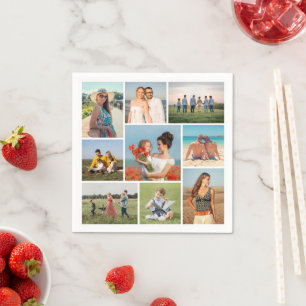 Create Your Own 9 Photo Collage Napkin