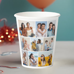Create Your Own 9 Photo Collage Paper Cups