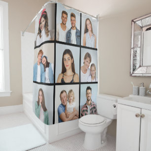 Create Your Own 9 Photo Collage Shower Curtain