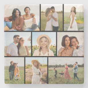 Create Your Own 9 Photo Collage Stone Coaster