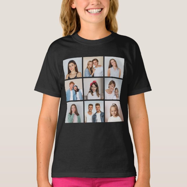 Create Your Own 9 Photo Collage T-Shirt (Front)