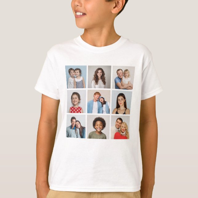 Create Your Own 9 Photo Collage T-Shirt (Front)