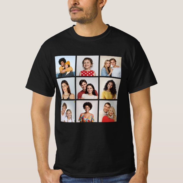 Create Your Own 9 Photo Collage T-Shirt (Front)