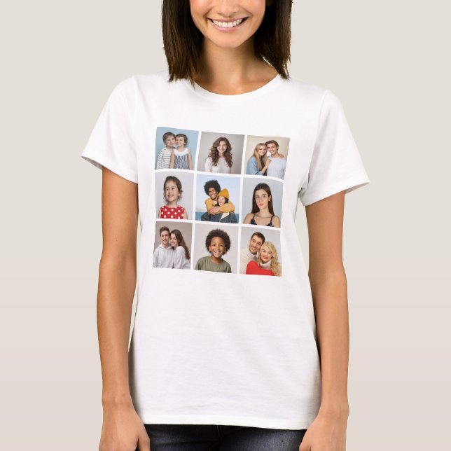 Create Your Own 9 Photo Collage T-Shirt (Front)