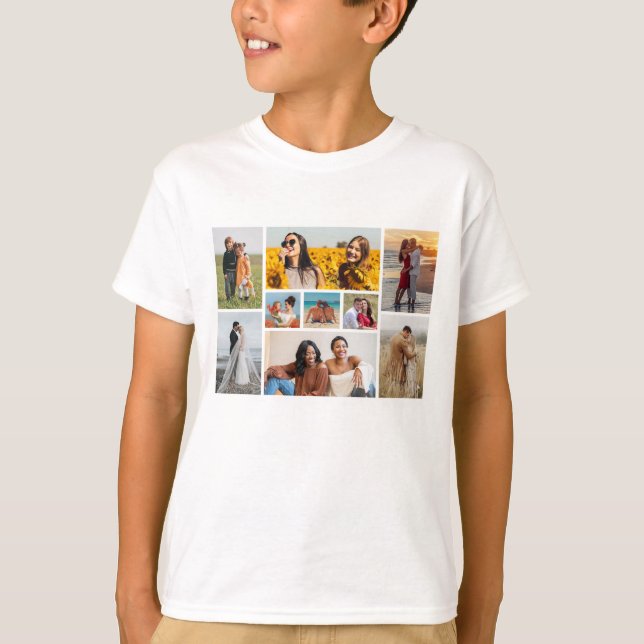 Create Your Own 9 Photo Collage T-Shirt (Front)