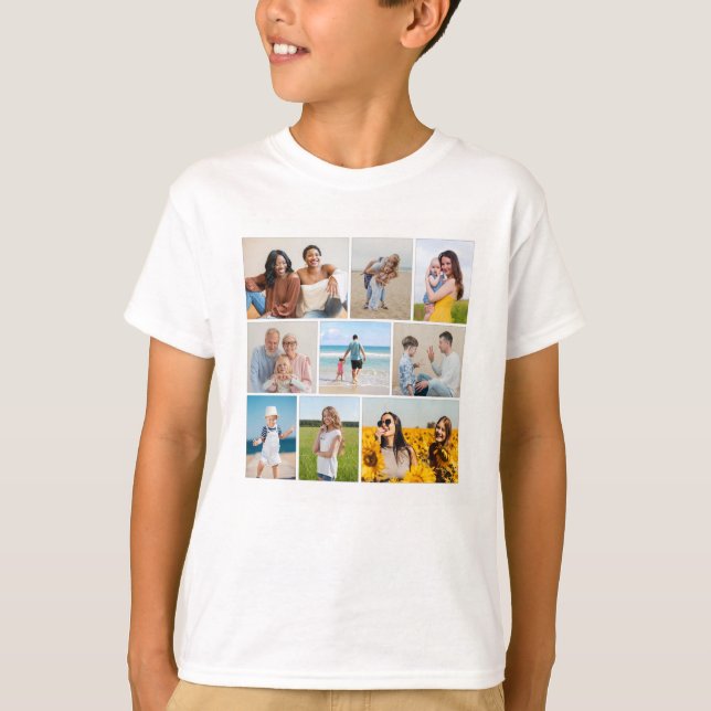 Create Your Own 9 Photo Collage T-Shirt (Front)