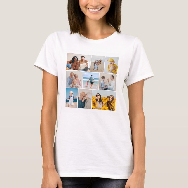 Create Your Own 9 Photo Collage T-Shirt (Front)