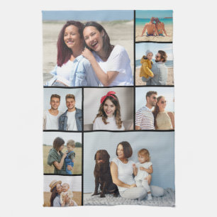 Create Your Own 9 Photo Collage Tea Towel