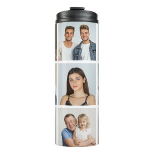Create Your Own 9 Photo Collage Thermal Tumbler