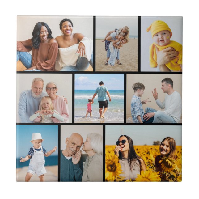 Create Your Own 9 Photo Collage Tile (Front)