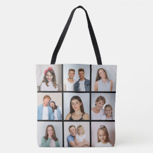 Create Your Own 9 Photo Collage Tote Bag