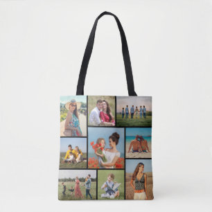 Create Your Own 9 Photo Collage Tote Bag