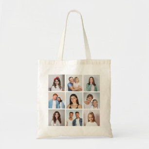 Create Your Own 9 Photo Collage Tote Bag