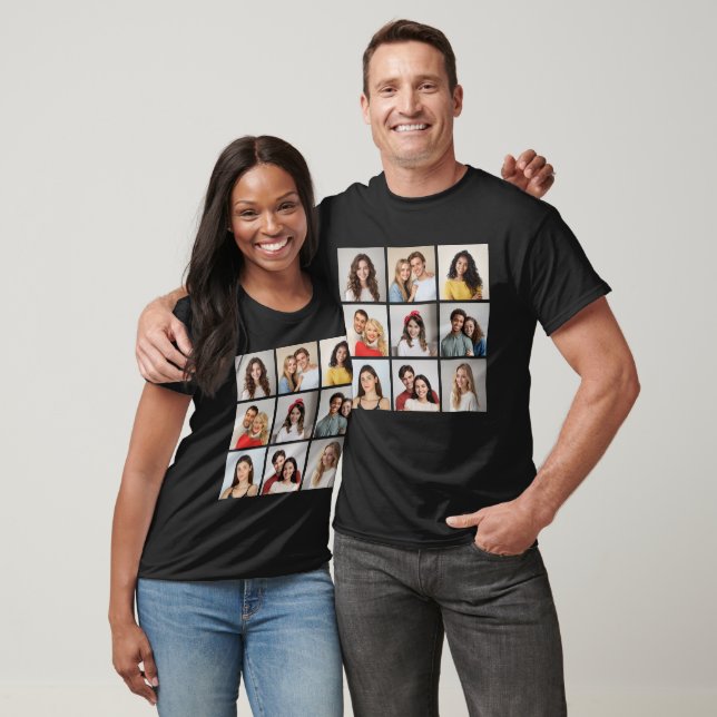 Create Your Own 9 Photo Collage Unisex T-Shirt (Unisex)