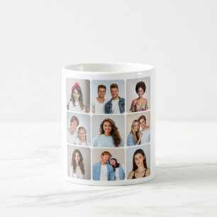 Create Your Own 9 Rounded Corners Photo Collage Coffee Mug