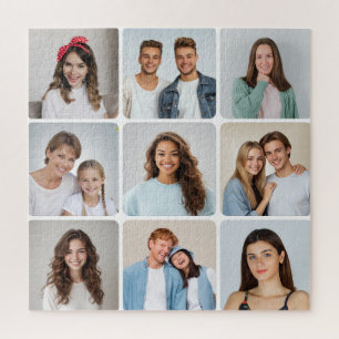 Create Your Own 9 Rounded Corners Photo Collage Jigsaw Puzzle