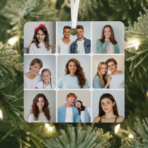 Create Your Own 9 Rounded Corners Photo Collage Metal Tree Decoration