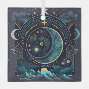 Create Your Own Abstract Celestial Moons Glass Tree Decoration
