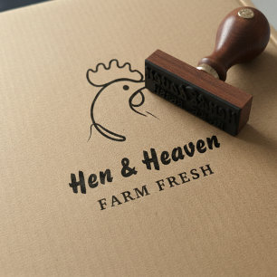 Create Your Own Abstract Chicken Farm Line Art Rubber Stamp