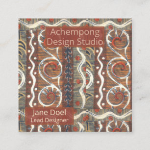 Create Your Own Achempong: Ornate   African Stripe Square Business Card