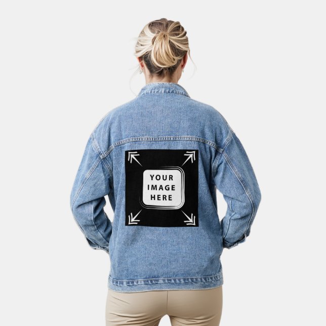Create Your Own Add Custom Photo Personalised Gift Denim Jacket (Model)