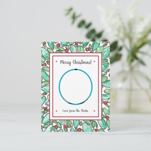 Create Your Own Add Photo Customised Christmas  Postcard (Standing Front)