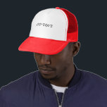 Create Your Own "ADD TEXT" Causal or Formal-Cap  Trucker Hat<br><div class="desc">Turn heads and share your vibe with this custom printed hat, designed with "ADD TEXT" custom text printed across the front in clean black font. Whether for branding, identity, or fun, the red and white colour combo gives it serious style. It’s comfortable, durable, and totally personal. Your words, your way—on...</div>