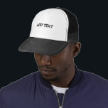 Create Your Own ADD Text Stylish Black and White  Trucker Hat<br><div class="desc">Keep your look fresh and personal with our "ADD TEXT" custom text printed Trucker Hat. Designed with a stylish black and white finish,  this hat makes your custom message pop with confidence. Make a statement your way—only at Paasam Store.</div>