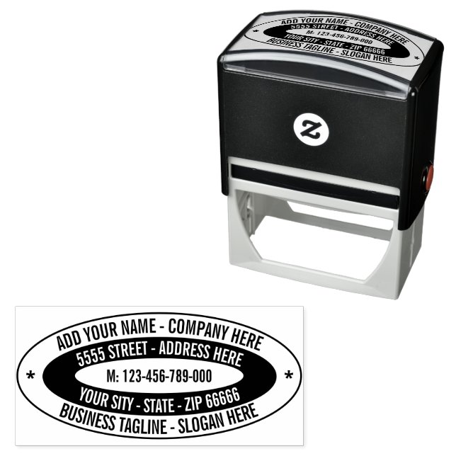 Create Your Own Address Colour Oval Stamp Template (In Situ)