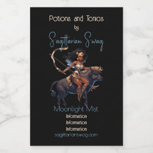 Create Your Own African American Queen Sagittarius Wine Label