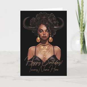 Create Your Own African American Queen Taurus Holiday Card