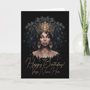 Create Your Own African American Queen Virgo Holiday Card