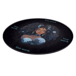Create Your Own African American Woman Aquarius Cutting Board