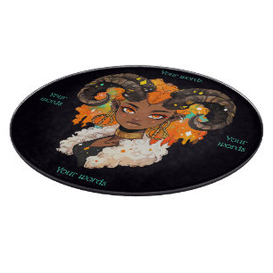Create Your Own African American Woman Aries Cutting Board
