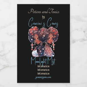 Create Your Own African American Woman Gemini Wine Label