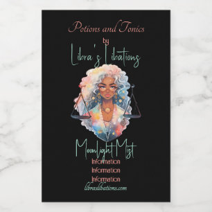 Create Your Own African American Woman Libra Wine Label