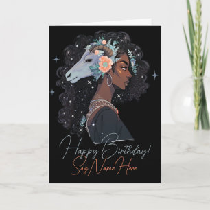 Create Your Own African American Woman Sagittarius Holiday Card