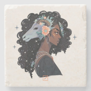 Create Your Own African American Woman Sagittarius Stone Coaster