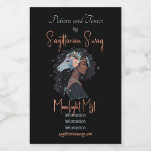 Create Your Own African American Woman Sagittarius Wine Label
