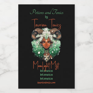 Create Your Own African American Woman Taurus Wine Label
