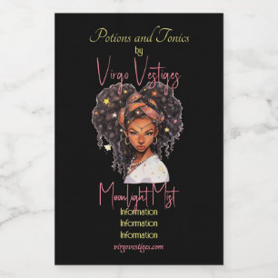 Create Your Own African American Woman Virgo Wine Label