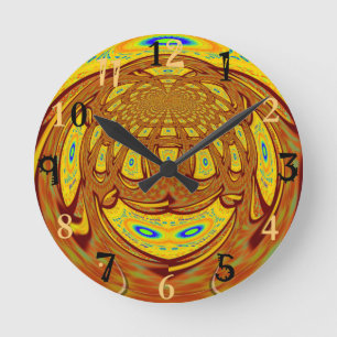Create your own African Traditional  Golden Colour Round Clock