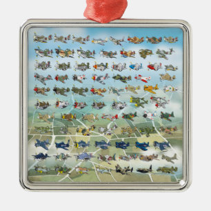 create your own airplane caricature metal tree decoration