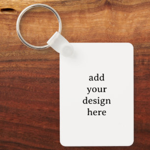 Create Your Own Aluminium Rectangle 1.6" x 2.25" Key Ring