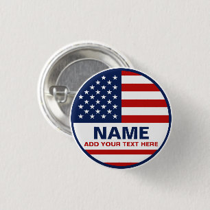 Create Your Own American Flag Election 3 Cm Round Badge
