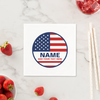 Create Your Own American Flag Election Napkin