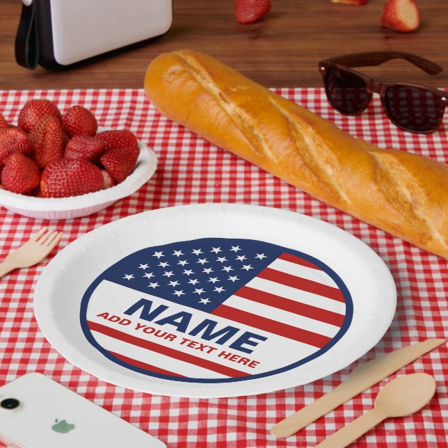 Create Your Own American Flag Election   Paper Plate (Picnic)