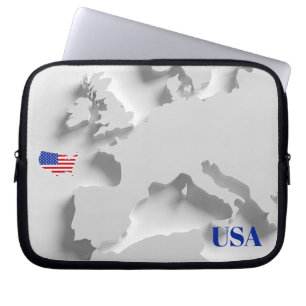 Create Your Own and Custom photo and usa flag, Laptop Sleeve