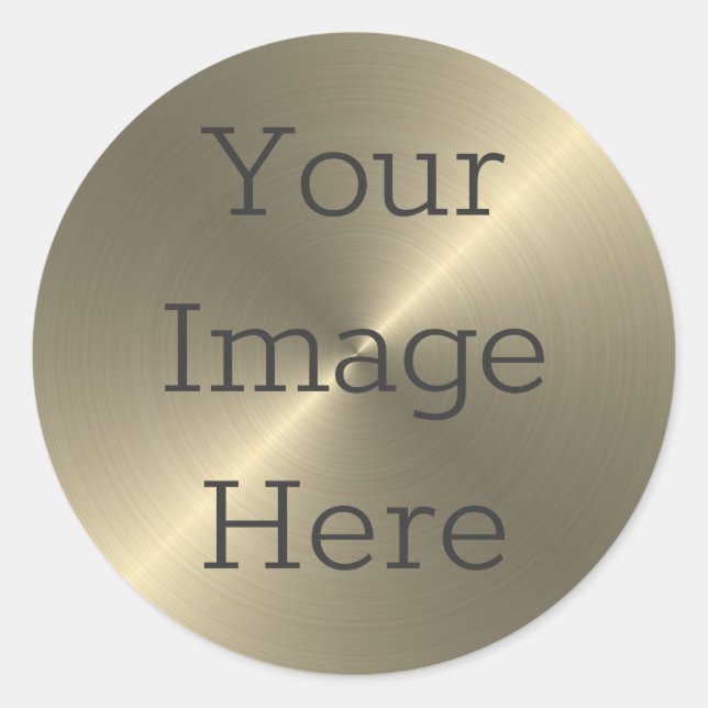 Create Your Own Antique Brass Brushed Metallic Classic Round Sticker (Front)
