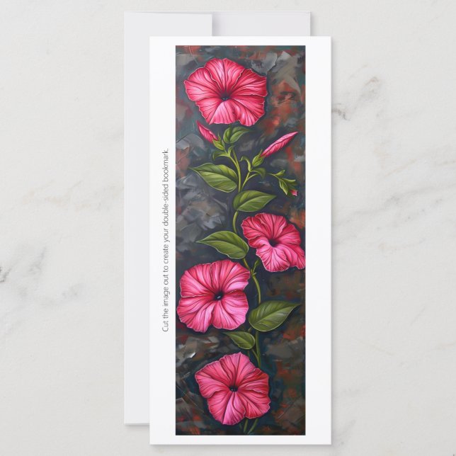 Create Your Own Antiqued Pink Hibiscus Bookmark (Front)